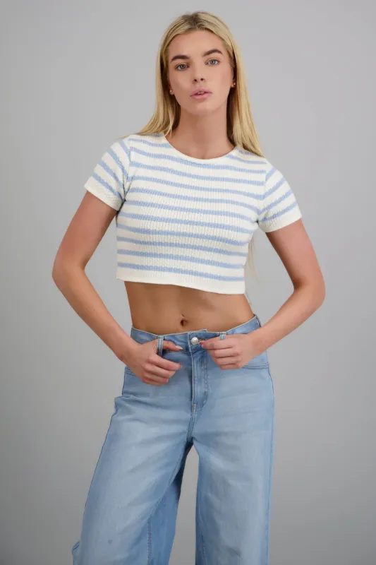 TOP CROP RAYAS TEXTURA KNI made by Shasa