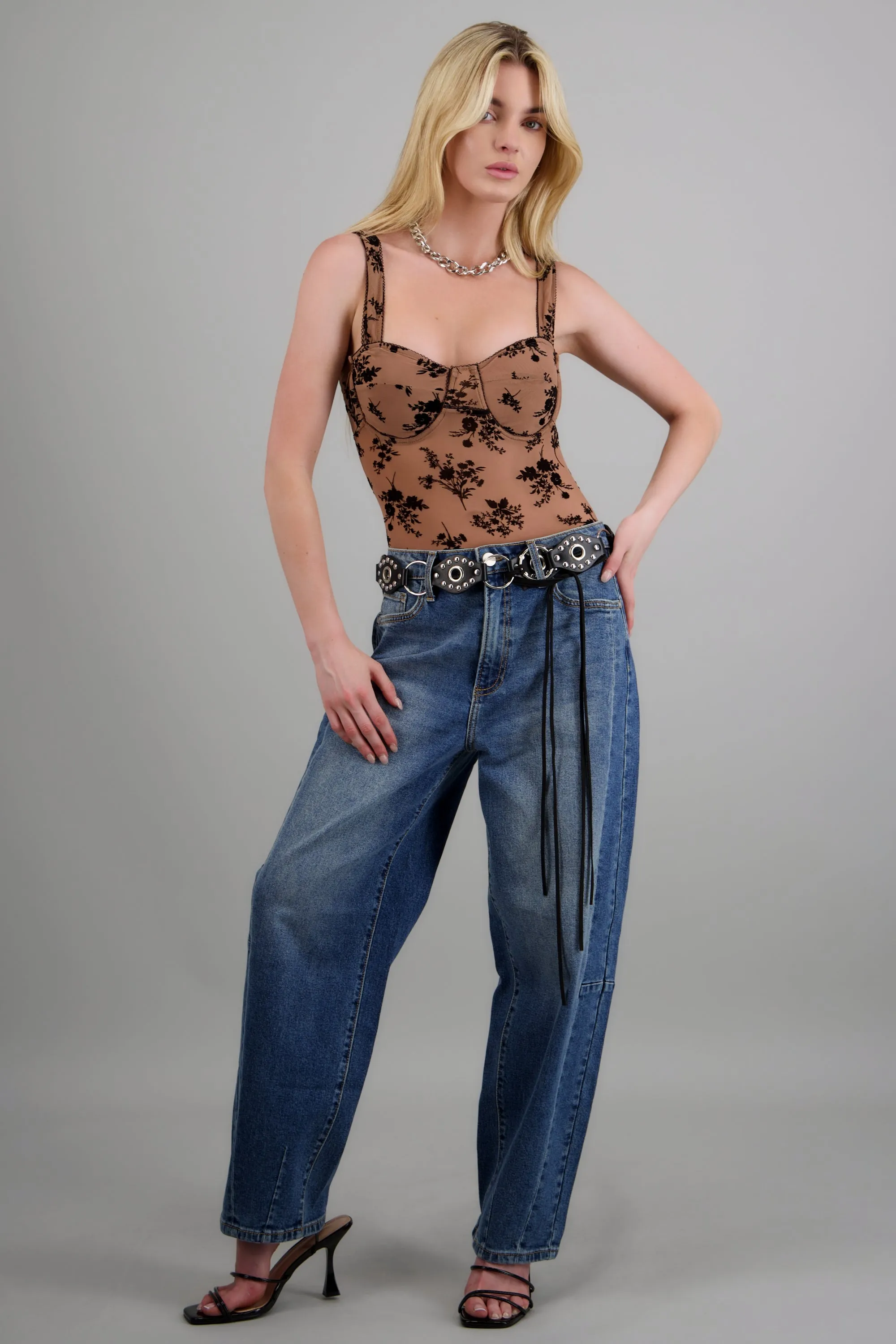 Bodysuit mesh flock flores con copas sold by Shasa product image thumbnail 3