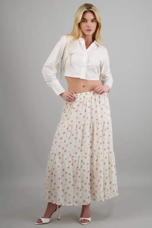 Maxi falda flores minis made by Shasa