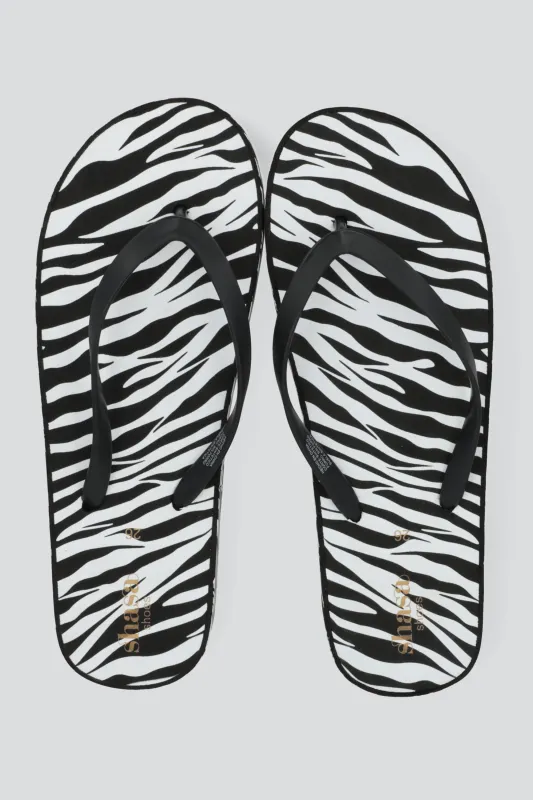 Flip flop chinela brillos estampado zebra made by Shasa