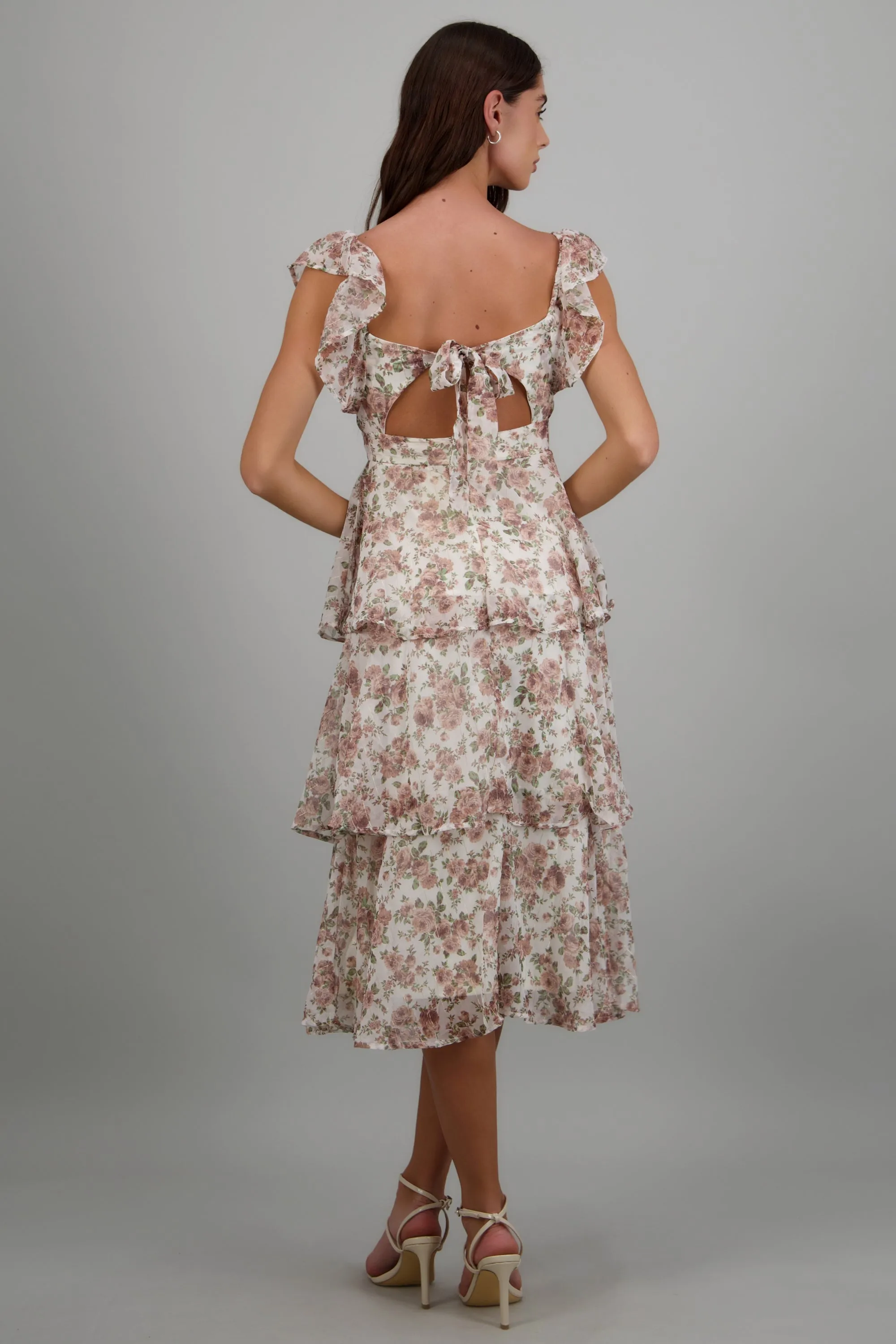 Vestido maxi capas olanes estampado flores sold by Shasa product image thumbnail 4
