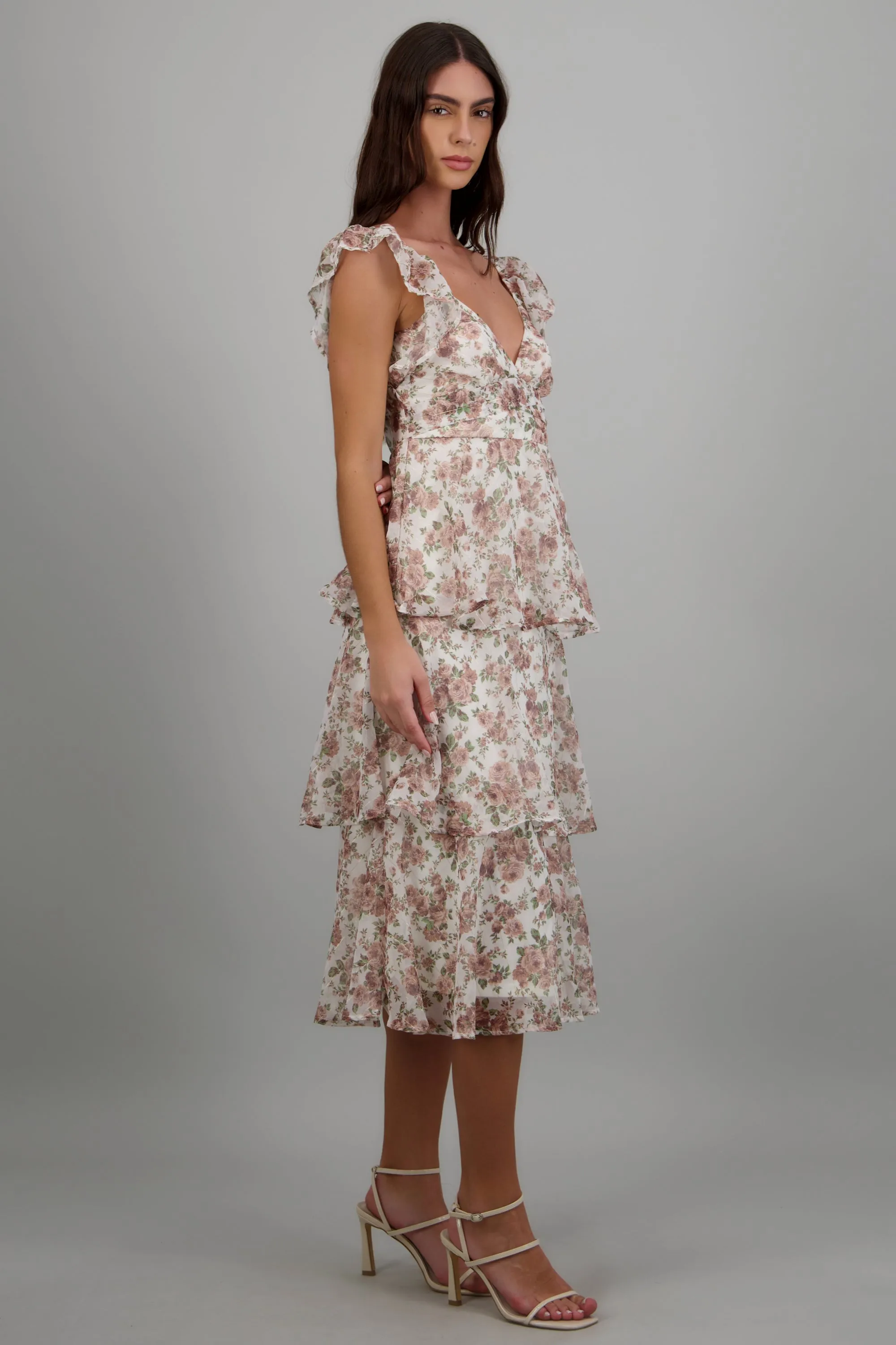 Vestido maxi capas olanes estampado flores sold by Shasa product image thumbnail 2