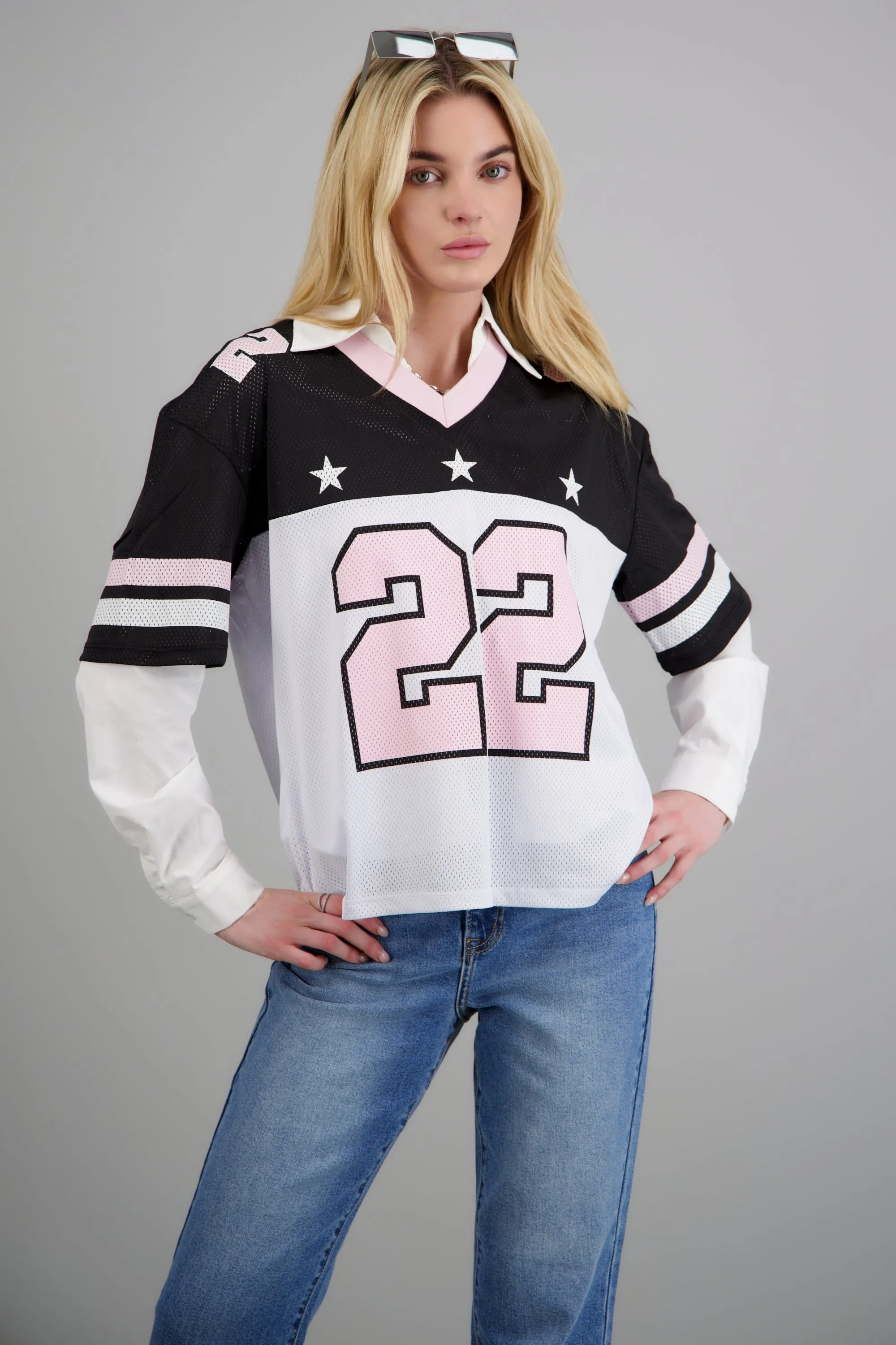 Playera tipojersey constraste estrellas sold by Shasa product image thumbnail 3