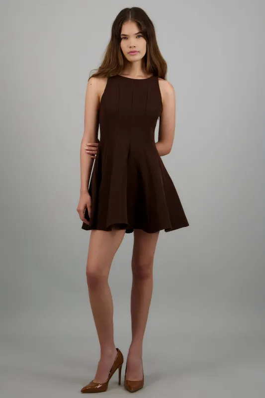 Vestido mini con cortes cuello redondo made by Shasa