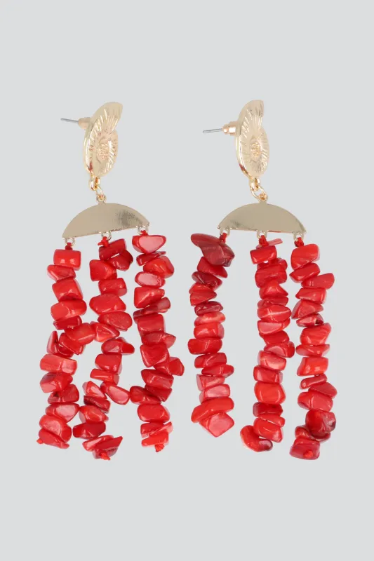 ARETES CONCHA TIRAS CORAL made by Shasa