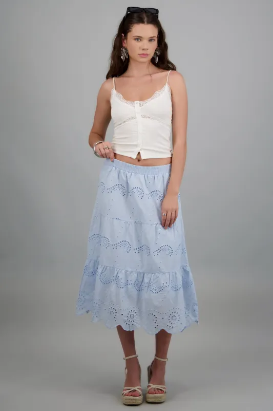 Falda maxi eyelet made by Shasa