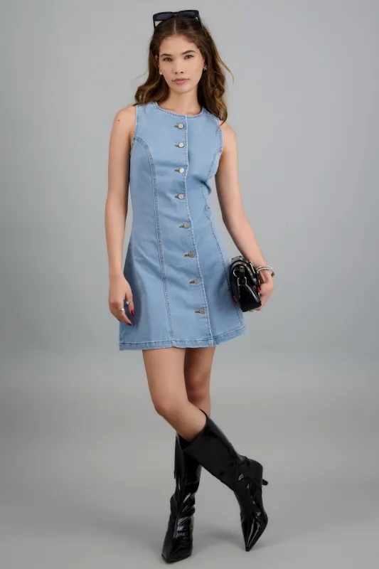 Vestido denim botones made by Shasa