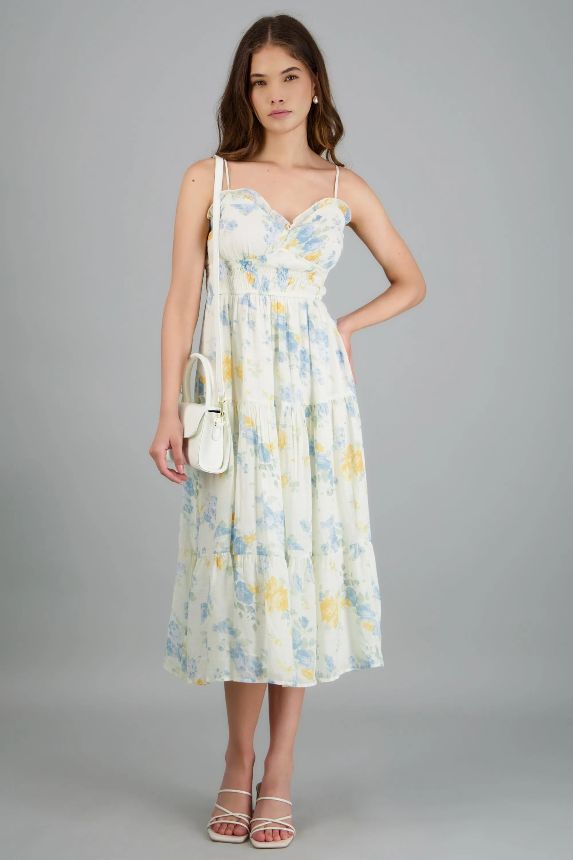 Vestido maxi con tirantes estampado flores sold by Shasa