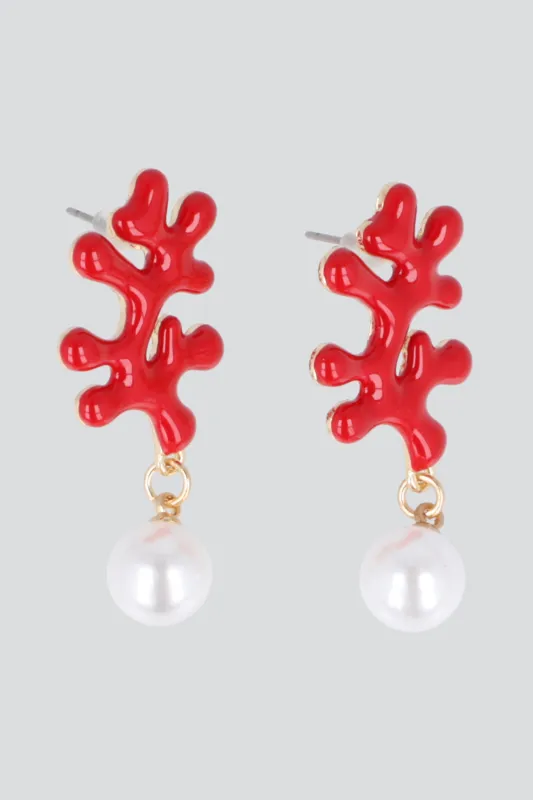 ARETES CORAL PERLA made by Shasa