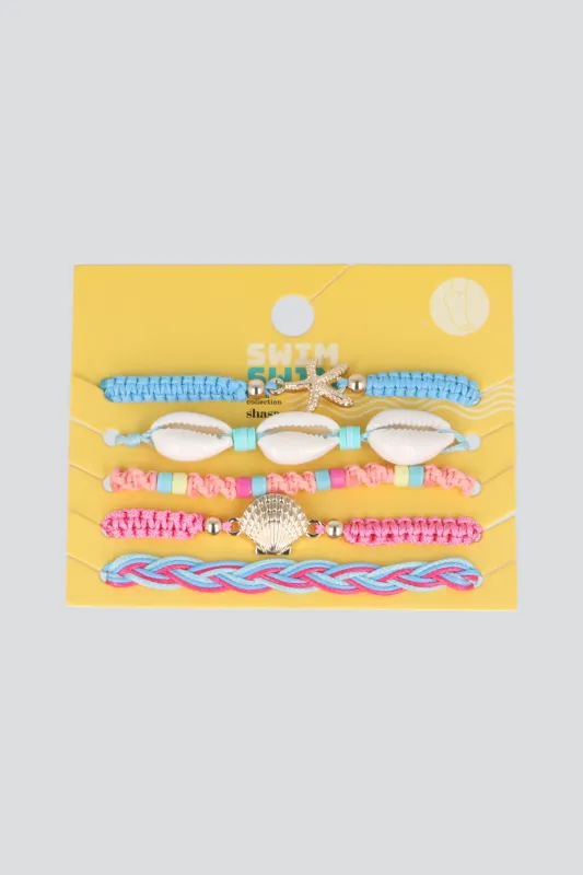 5 P ANKLETS CONCHAS TRENZADA made by Shasa