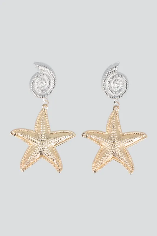 Aretes caracola estrella made by Shasa