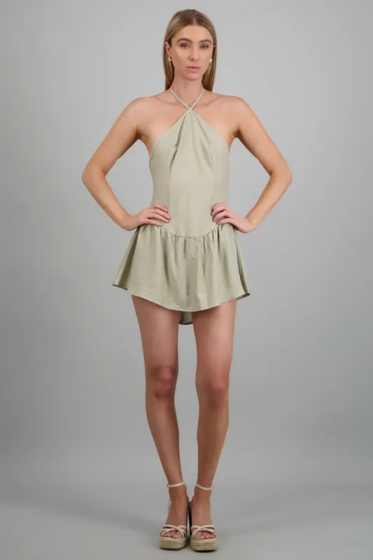 Vestido halter detalle olan made by Shasa