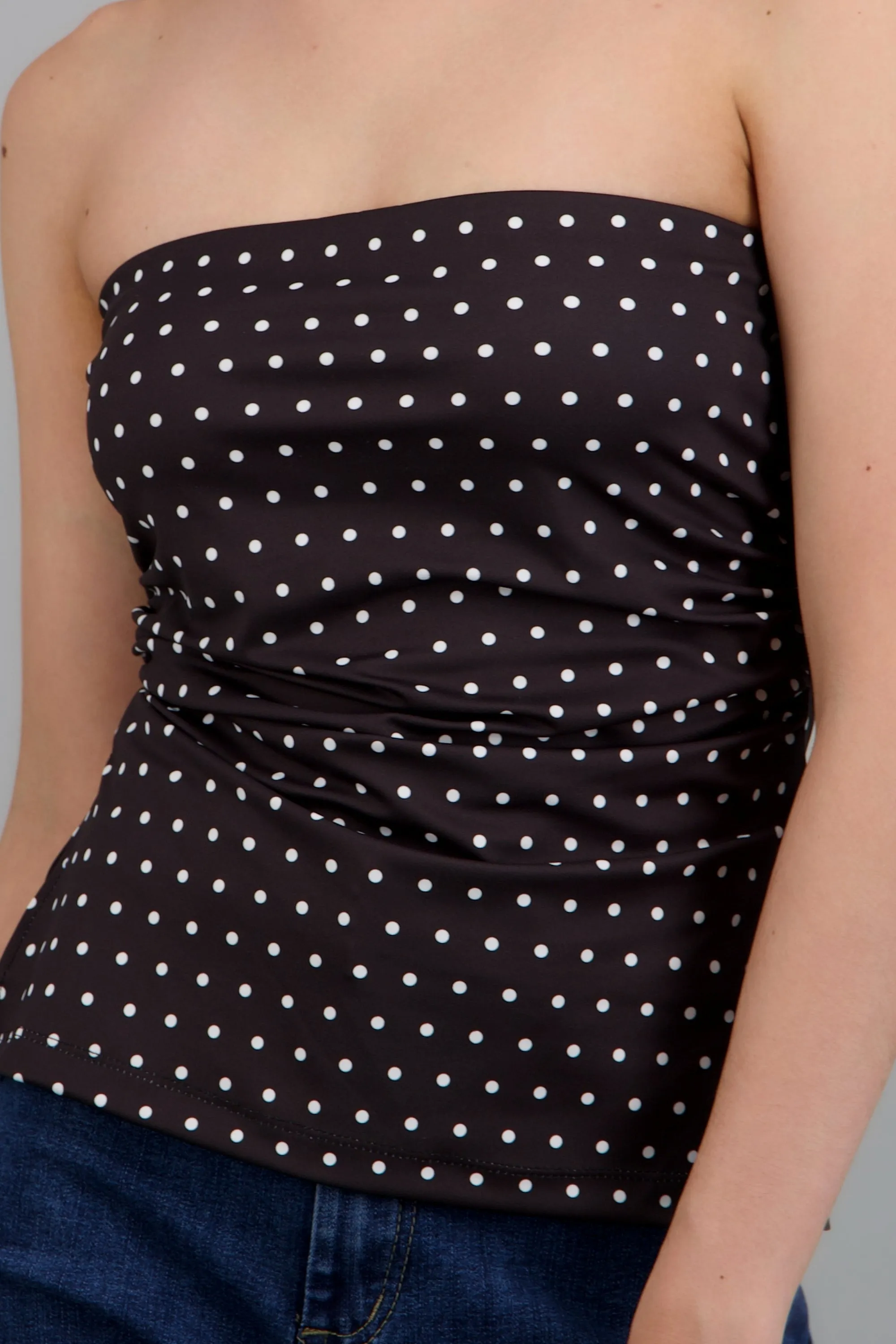 top strapless fruncido polka dots sold by Shasa product image thumbnail 5