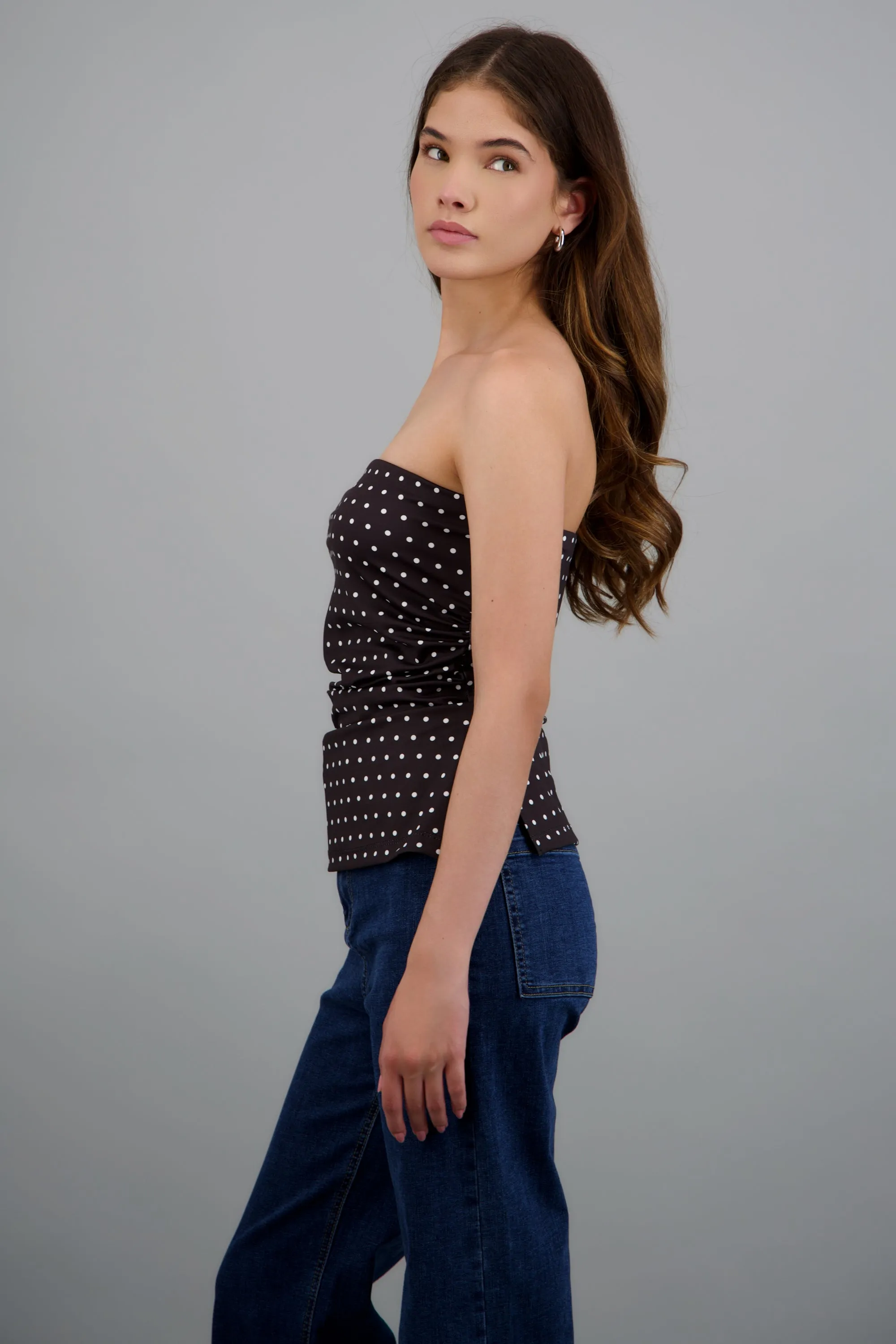 top strapless fruncido polka dots sold by Shasa product image thumbnail 2