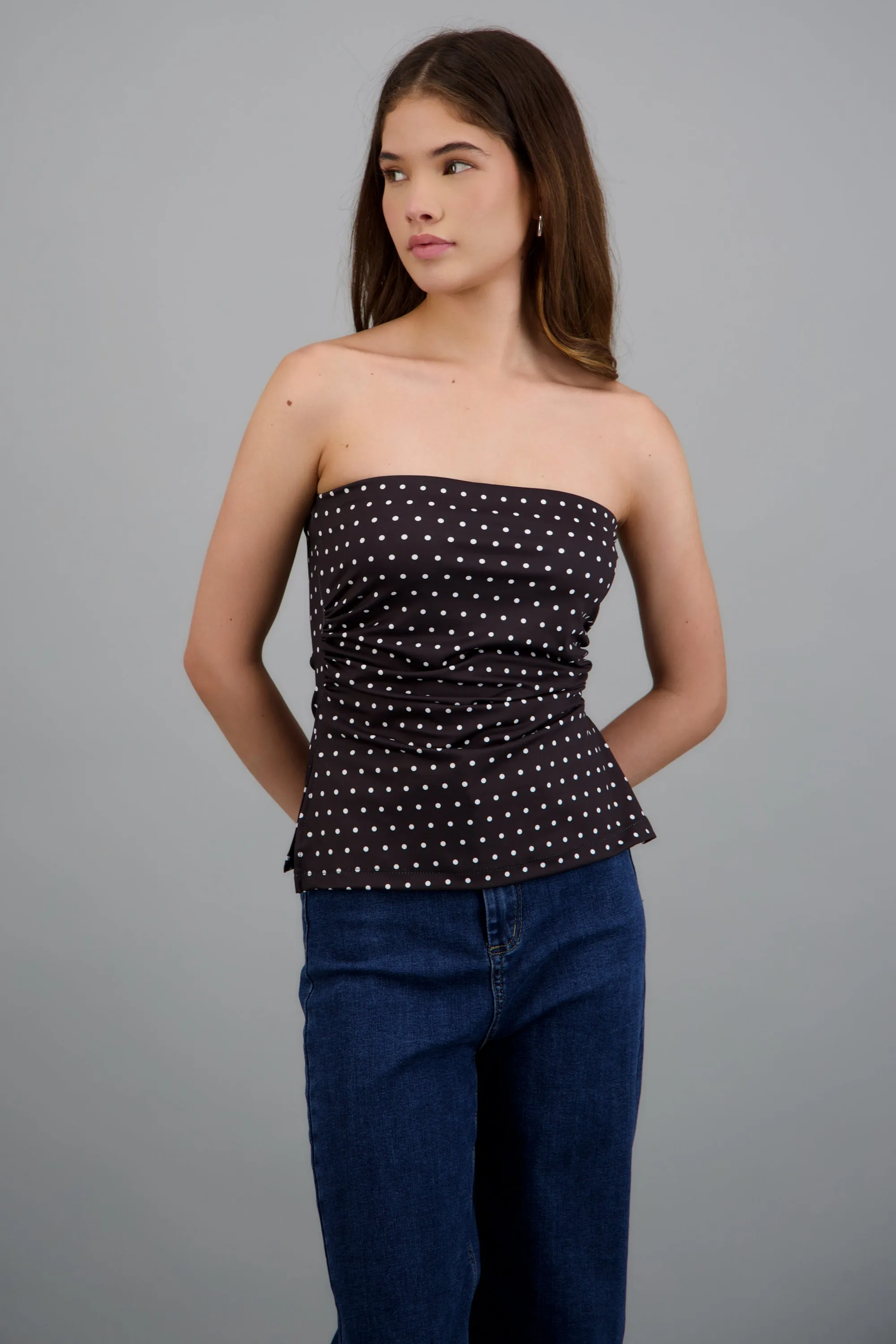 top strapless fruncido polka dots sold by Shasa product image thumbnail 3