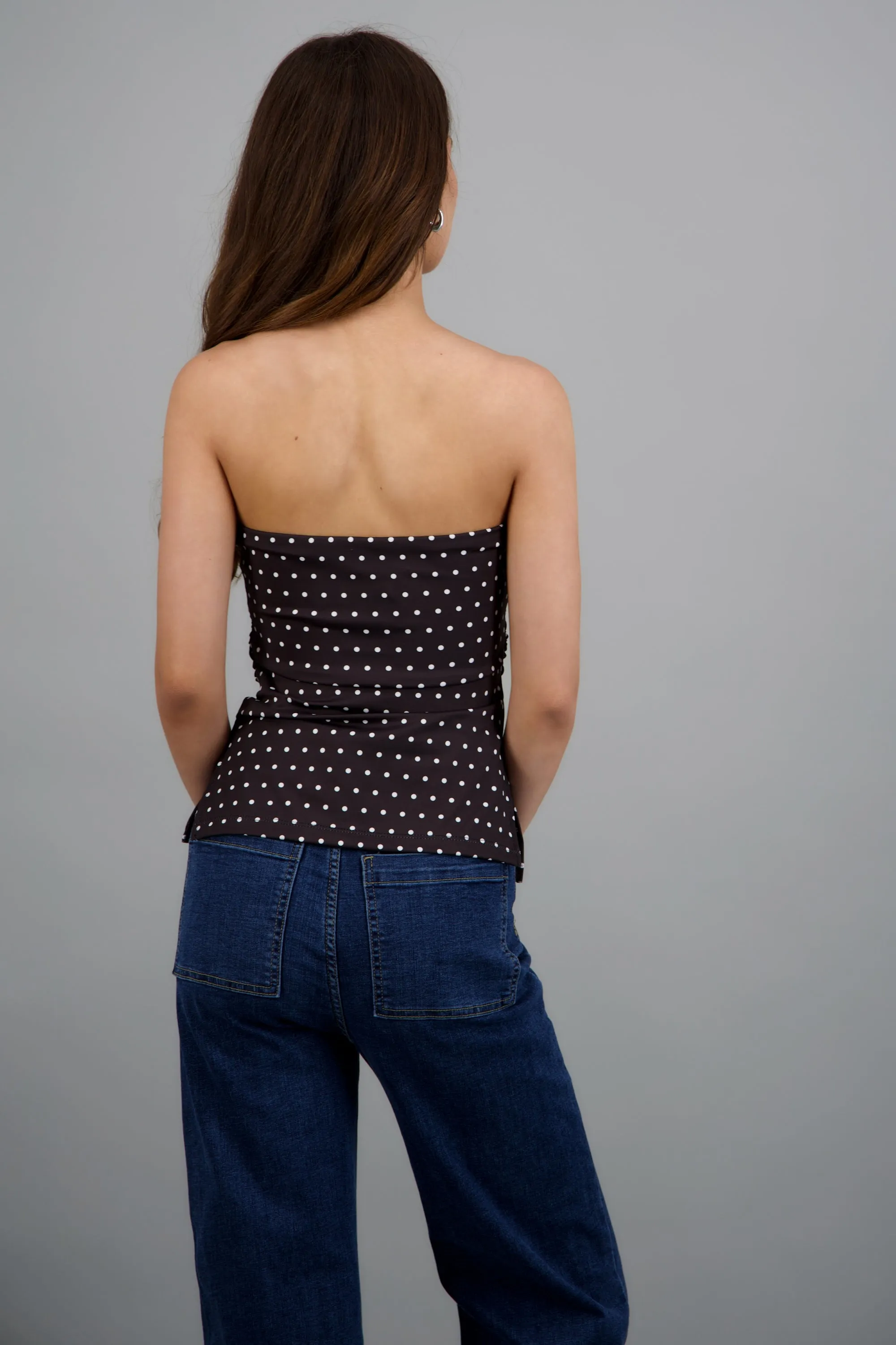 top strapless fruncido polka dots sold by Shasa product image thumbnail 4