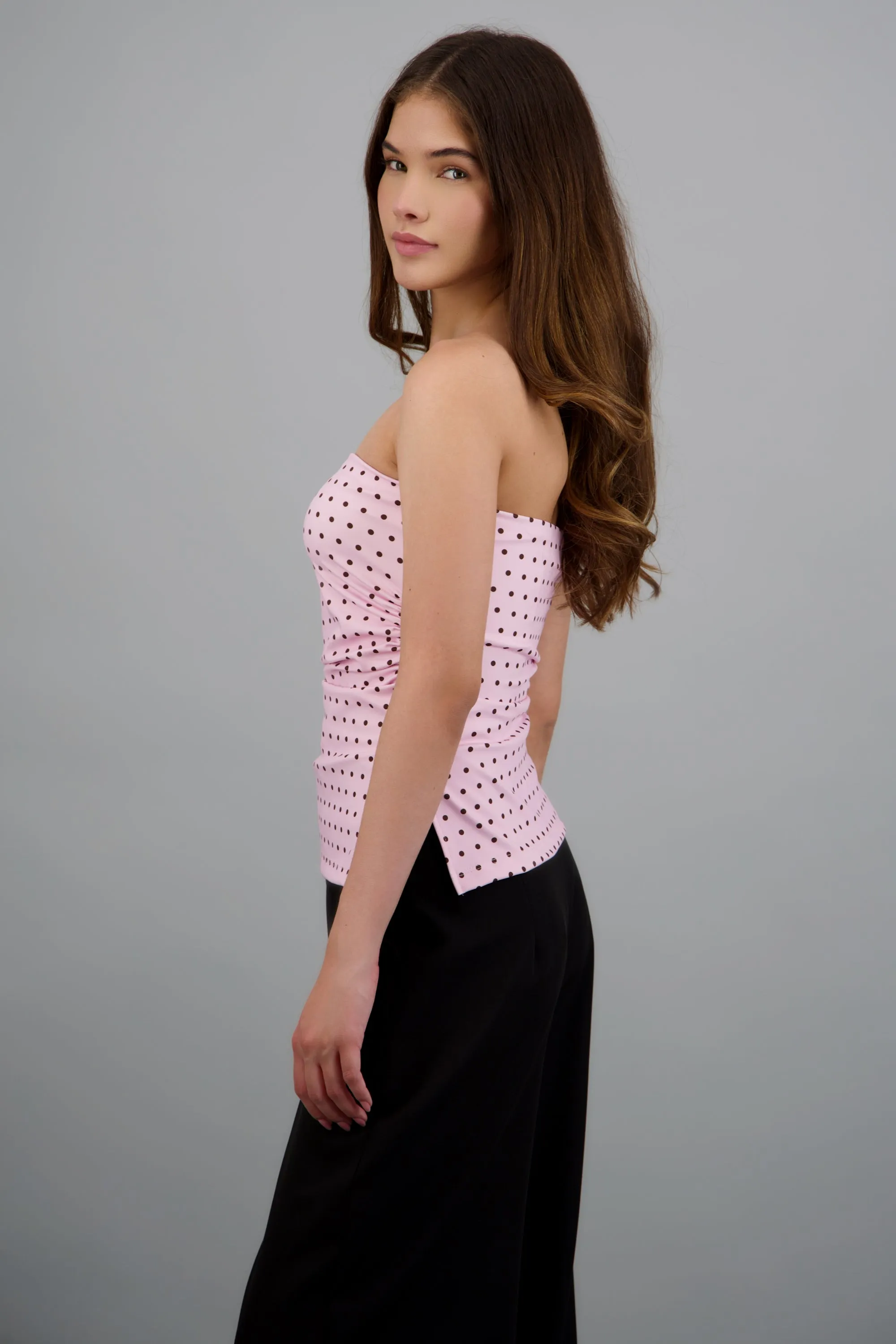 top strapless fruncido polka dots sold by Shasa product image thumbnail 2