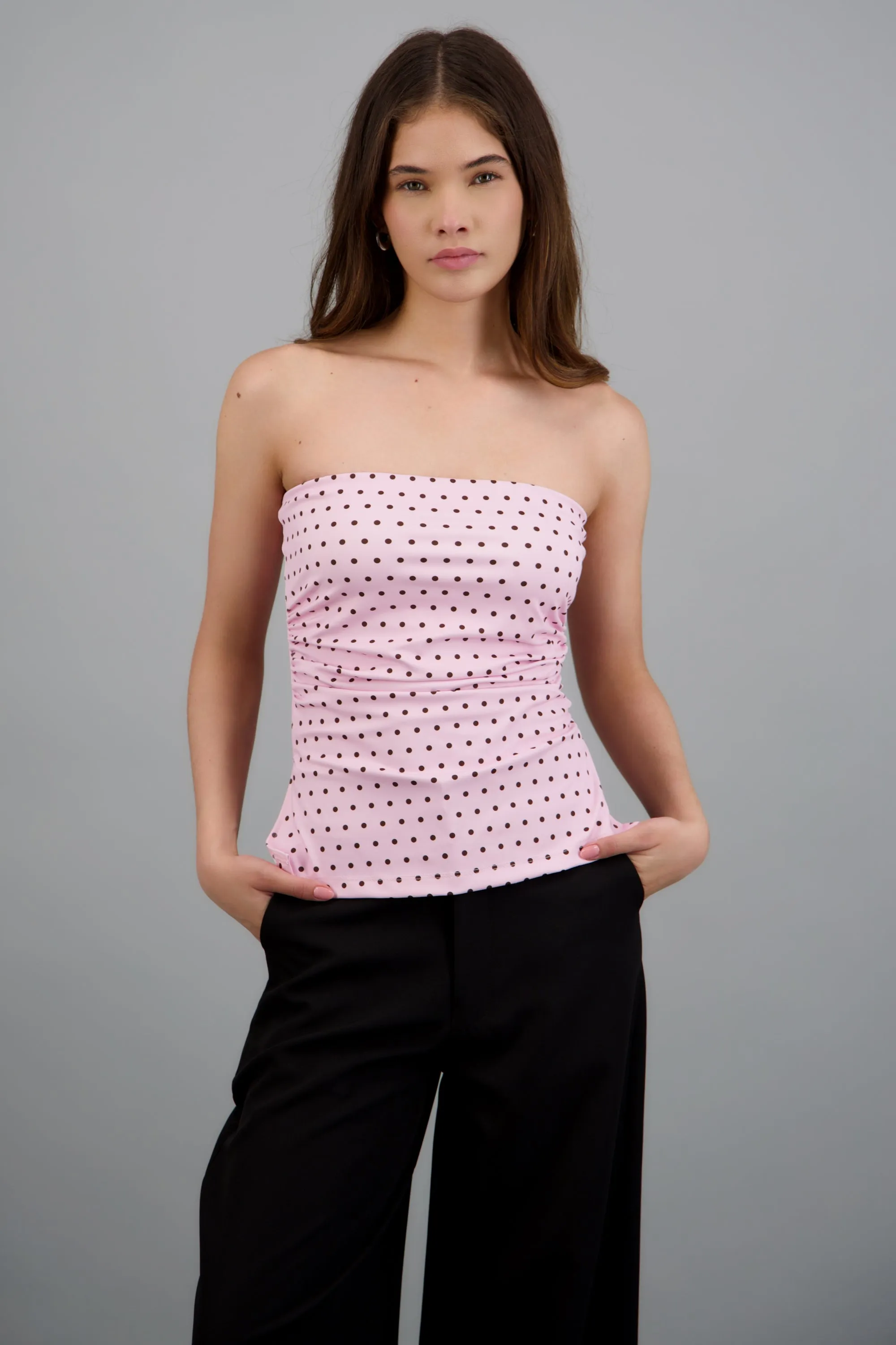 top strapless fruncido polka dots sold by Shasa product image thumbnail 3