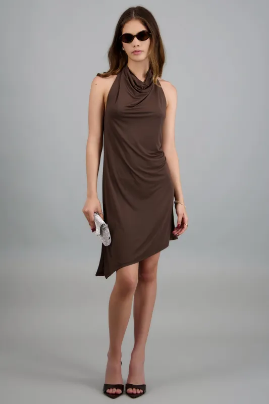 Vestido mini halter asimetrico made by Shasa
