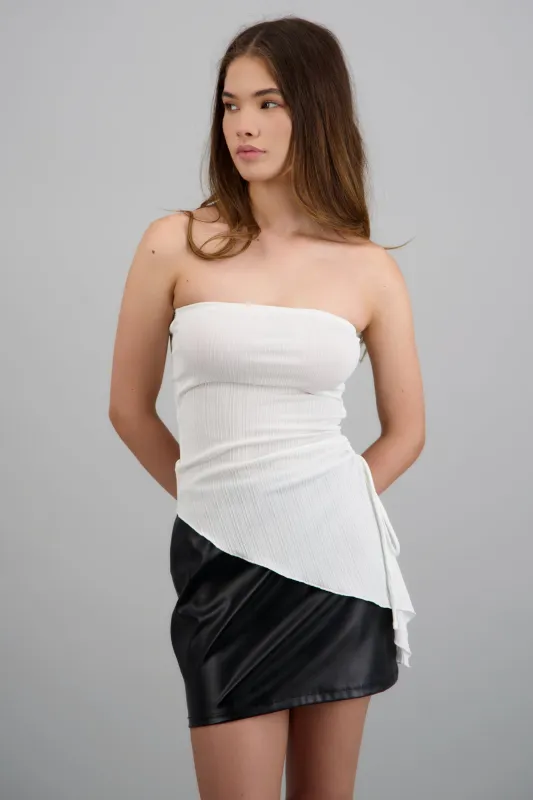 Top asimetrico textura made by Shasa