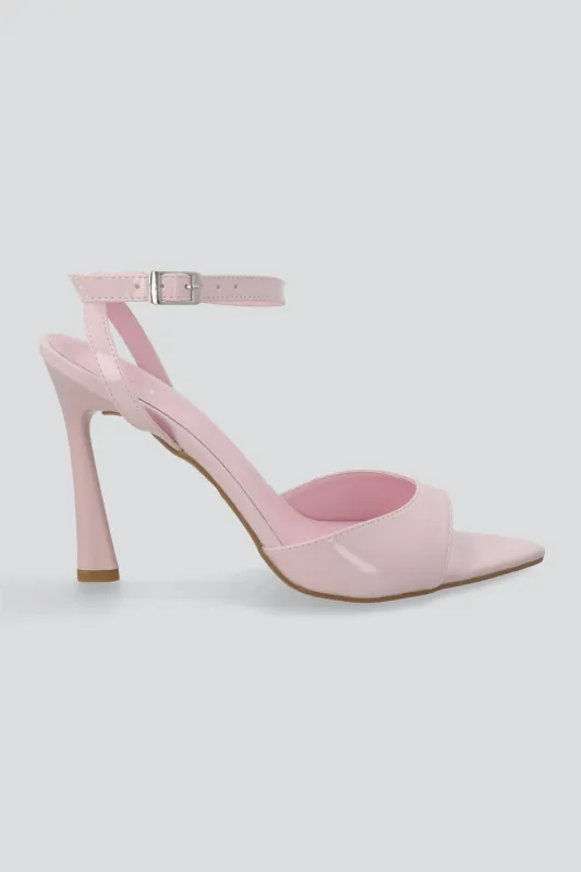 Tacón puntal charol peep toe tiras made by Shasa