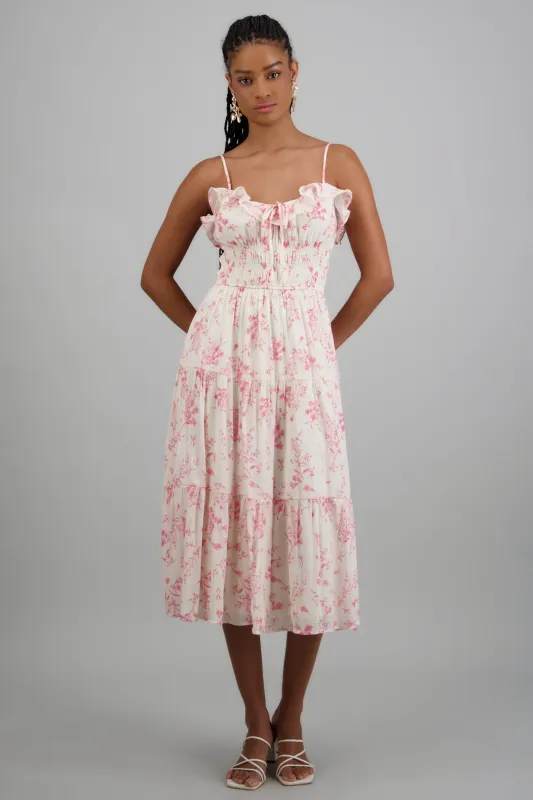 Vestido estampado flores tirantes made by Shasa