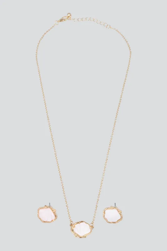 SET ARETES COLLAR DIANTY CONCHA made by Shasa