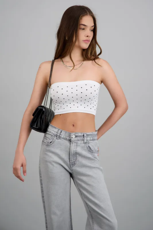Top tubo seamless polka dots made by Shasa