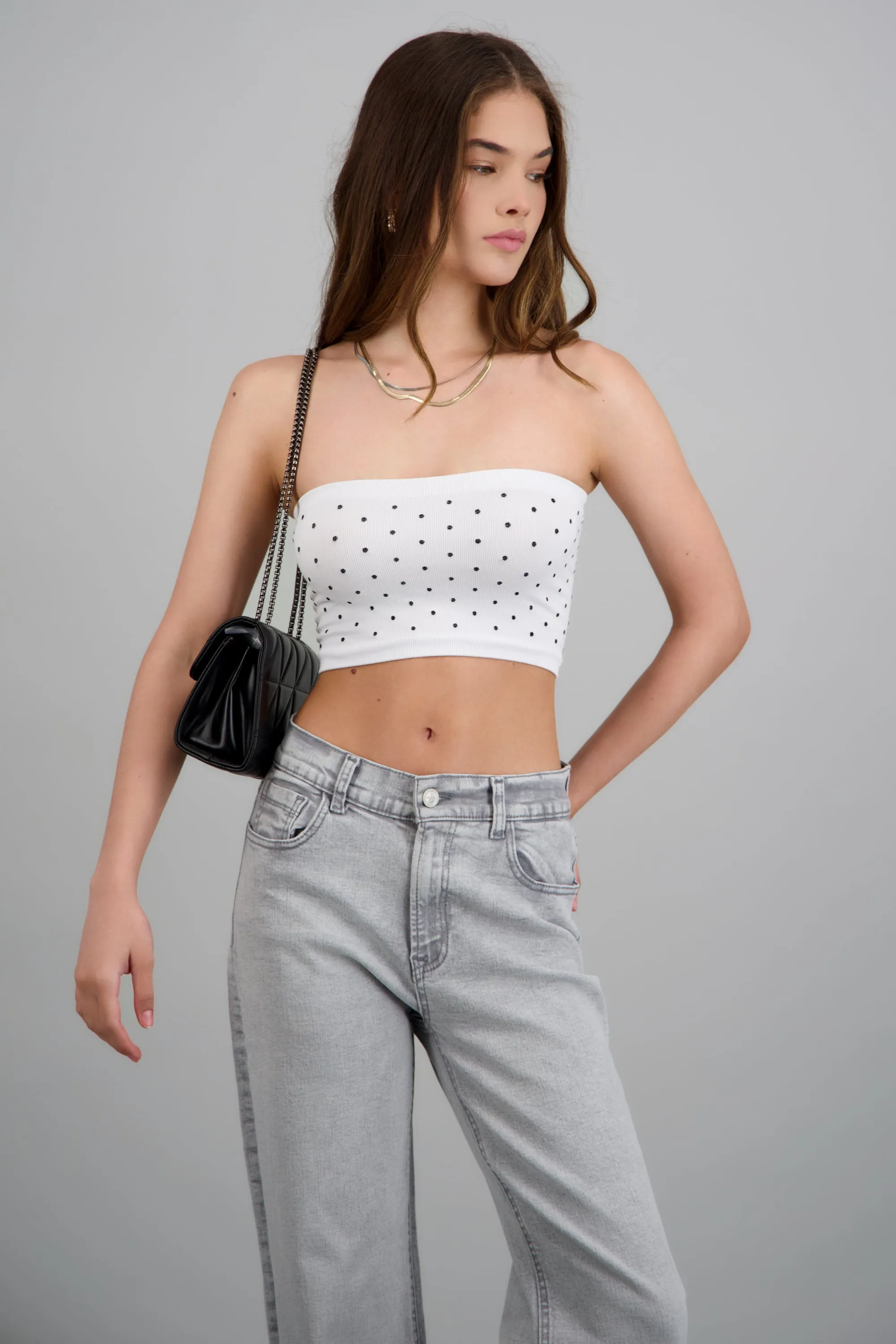 Top tubo seamless polka dots sold by Shasa