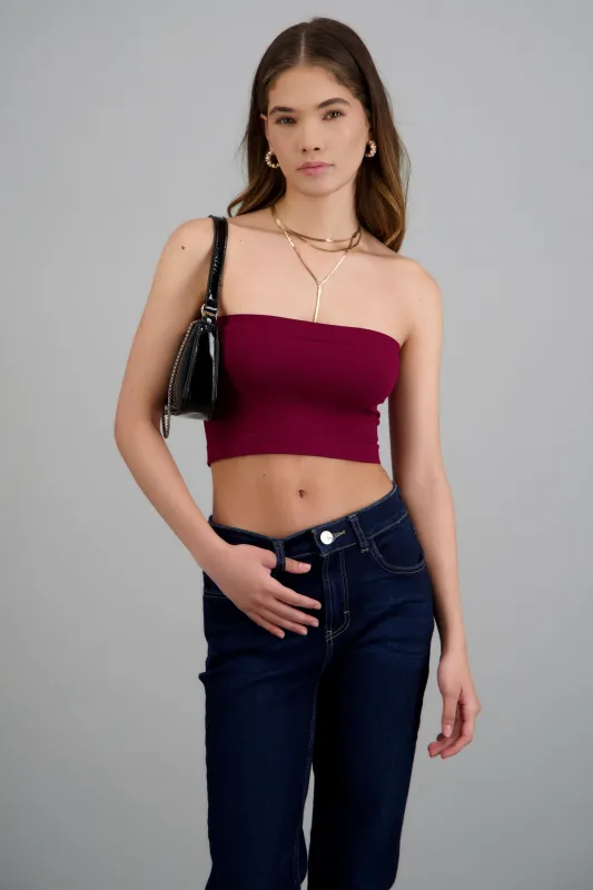 Top strapless liso made by Shasa