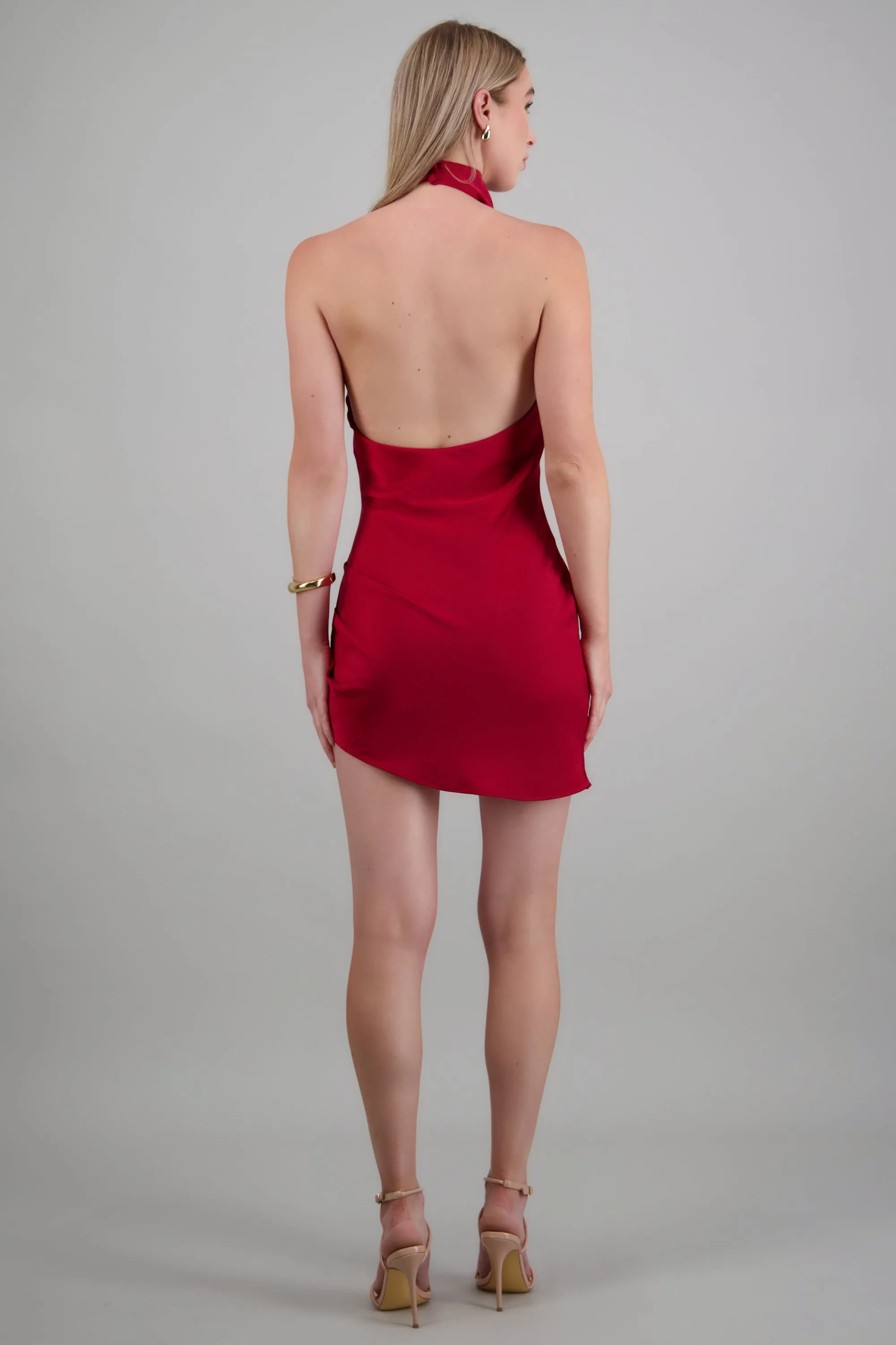 Vestido satin halter espalda abierta sold by Shasa product image thumbnail 4