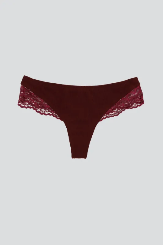 Tanga rib con encaje lateral made by Shasa