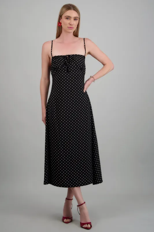 Vestido midi tirantes polka dots made by Shasa