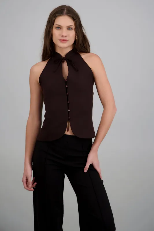 Top halter detalle botones made by Shasa