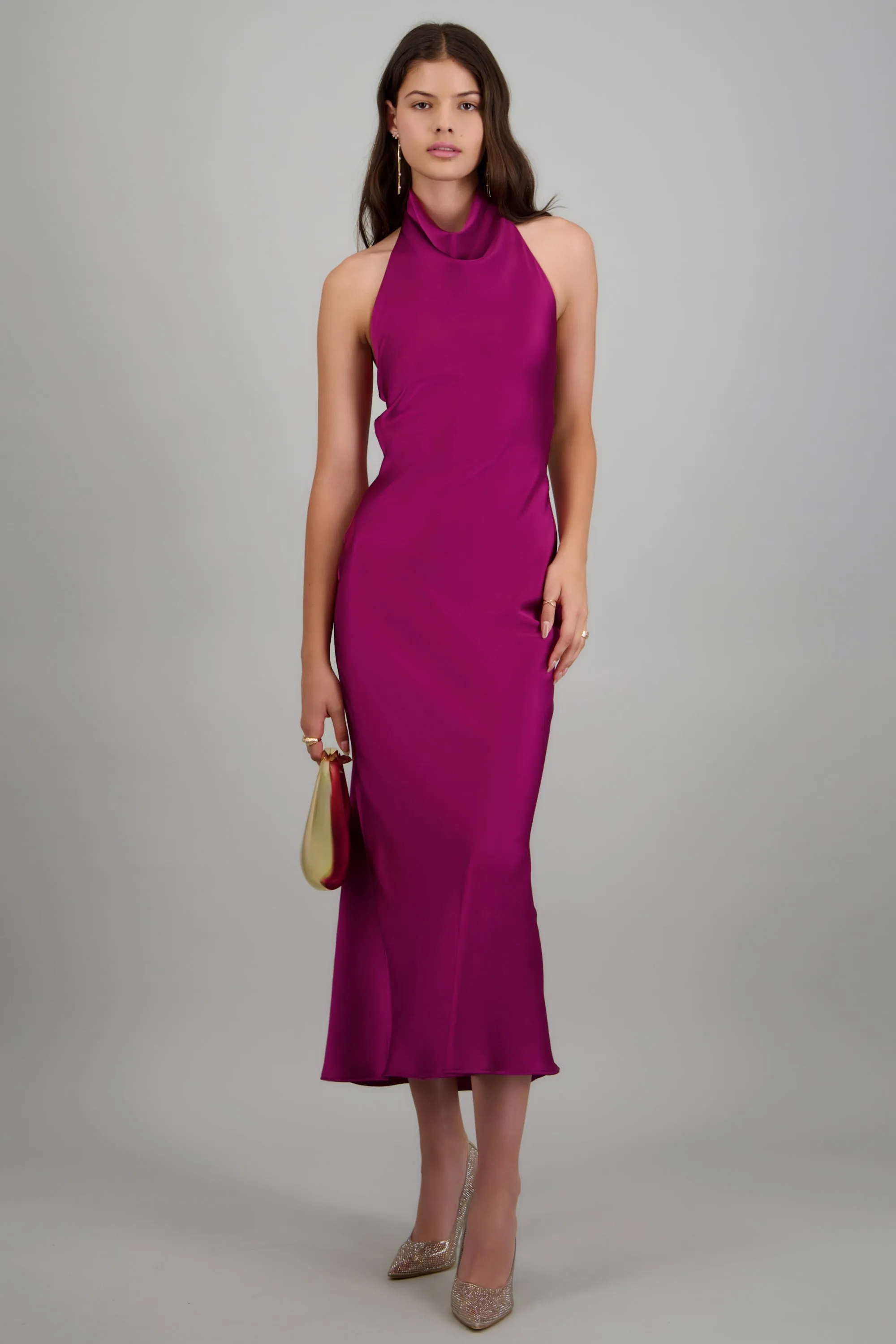 Vestido midi cuello alto espalda descubierta sold by Shasa product image thumbnail 3