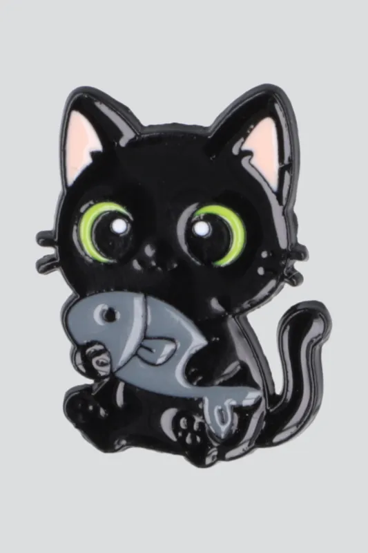 Pin gatito con su pez made by Shasa