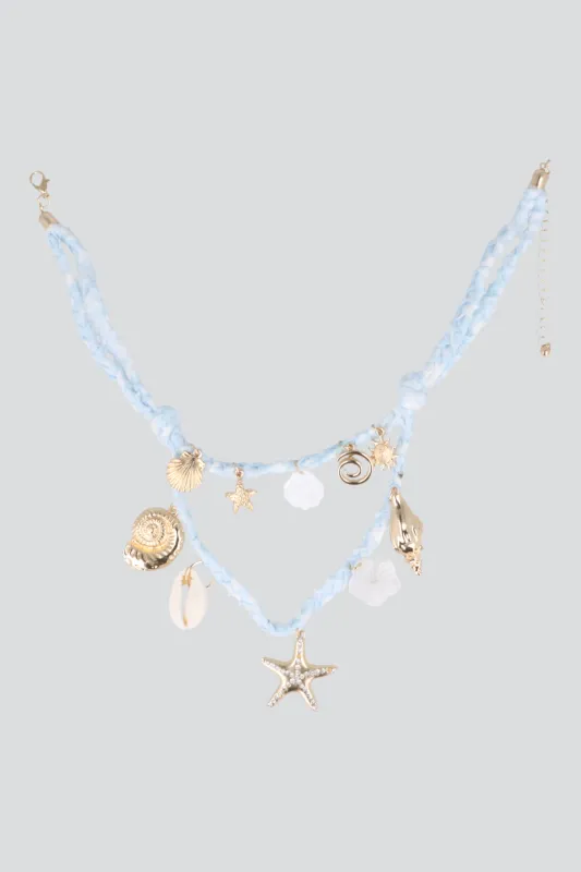 2 P COLLARES CORDON CHARMS ESTRELLA DE MAR made by Shasa
