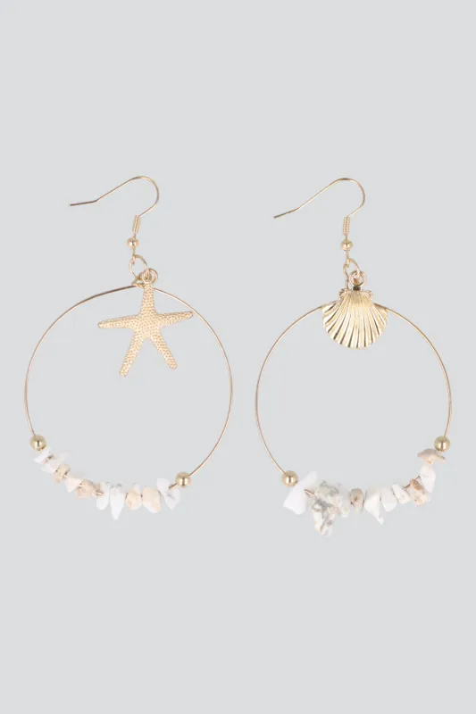 Aretes aro dije mar made by Shasa