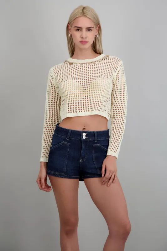 Top red detalle cocnhas made by Shasa