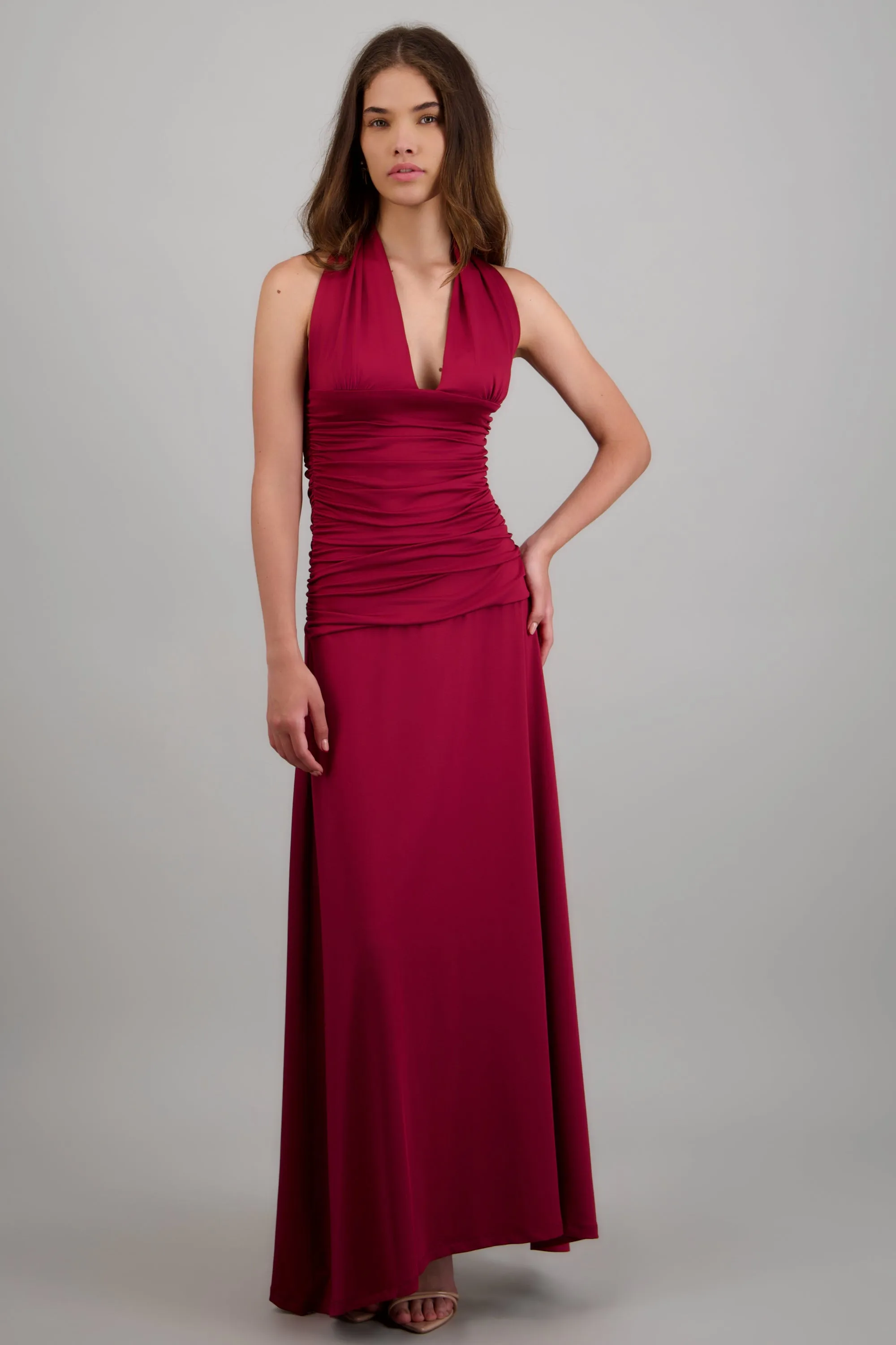 vestido maxi halter detalle drapeado sold by Shasa product image thumbnail 3