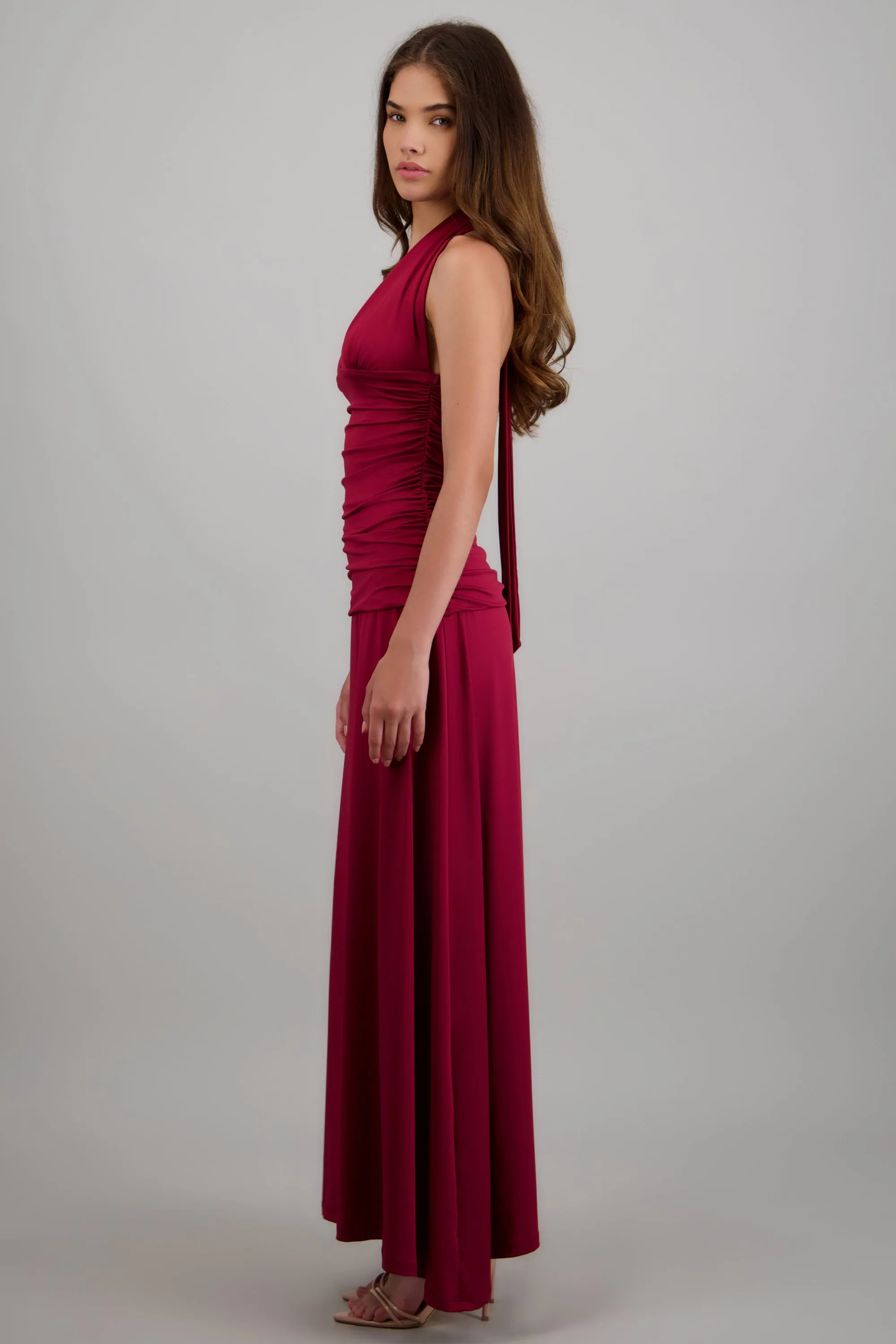 vestido maxi halter detalle drapeado sold by Shasa product image thumbnail 4
