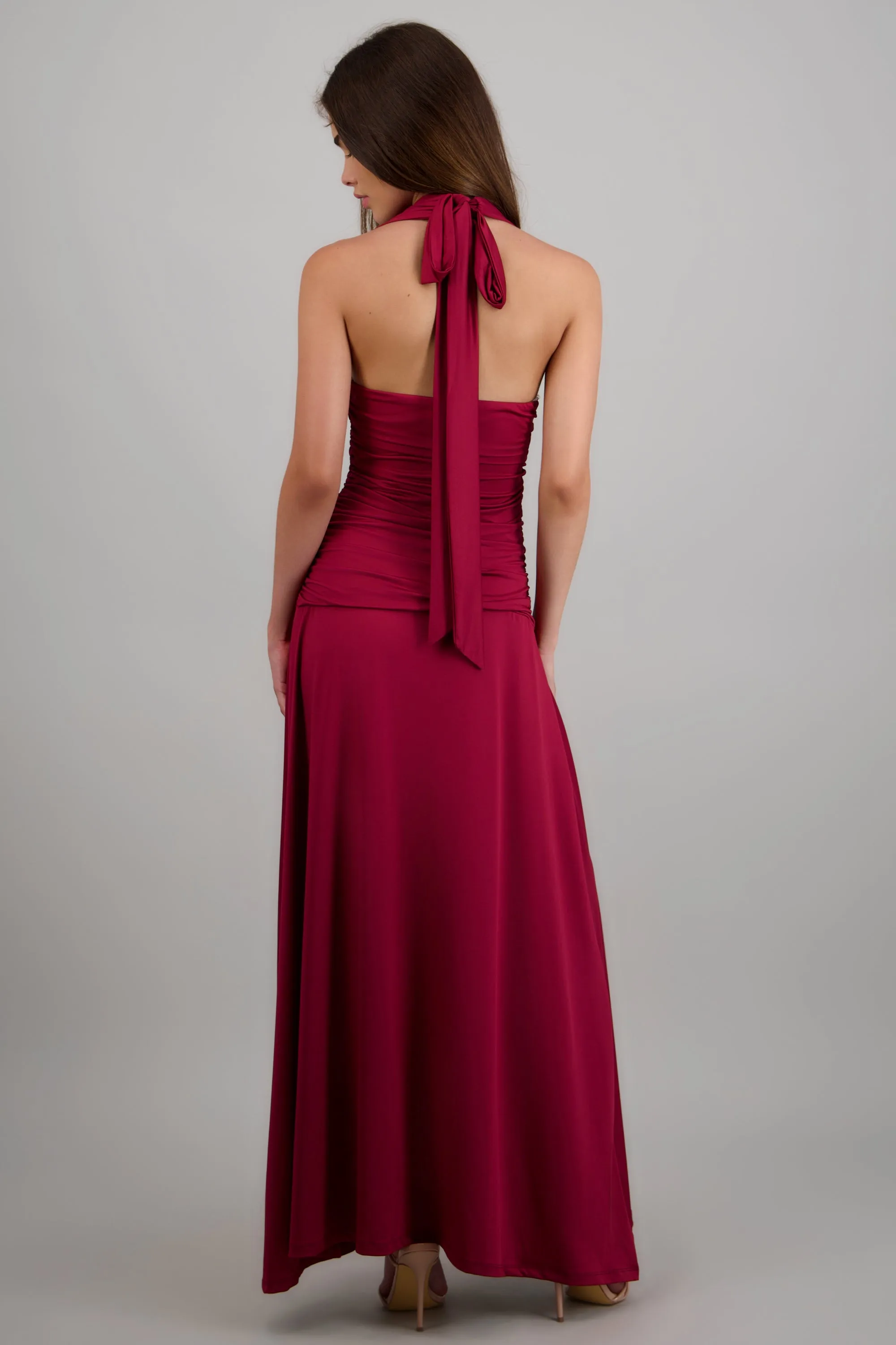 vestido maxi halter detalle drapeado sold by Shasa product image thumbnail 2