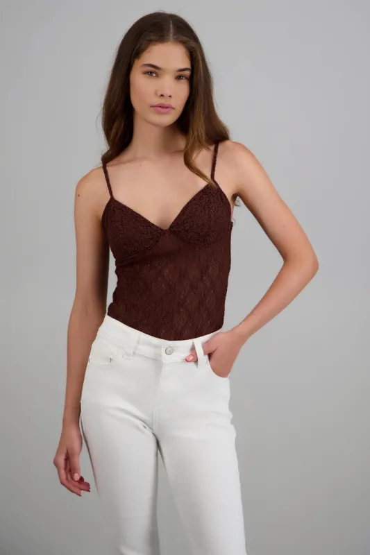 Bodysuit tirantes encaje made by Shasa
