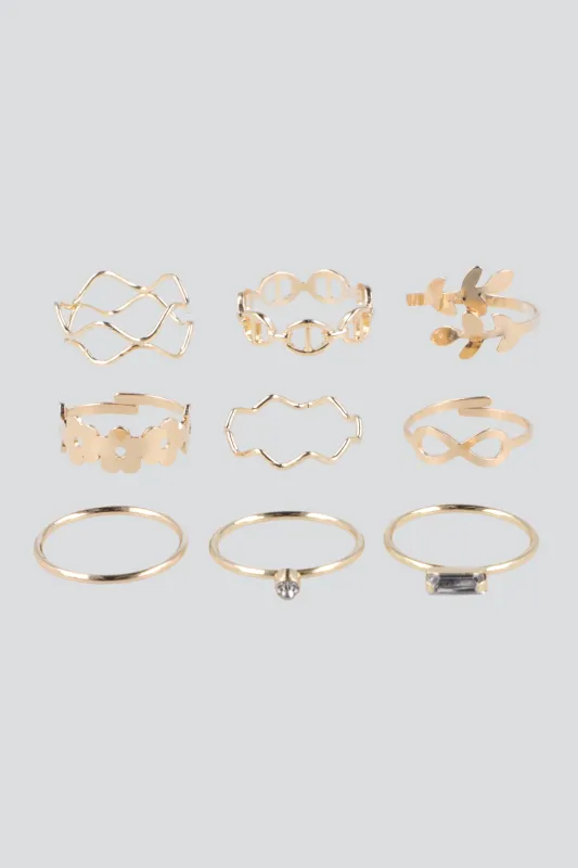 9 P ANILLOS METAL FLORECITAS made by Shasa