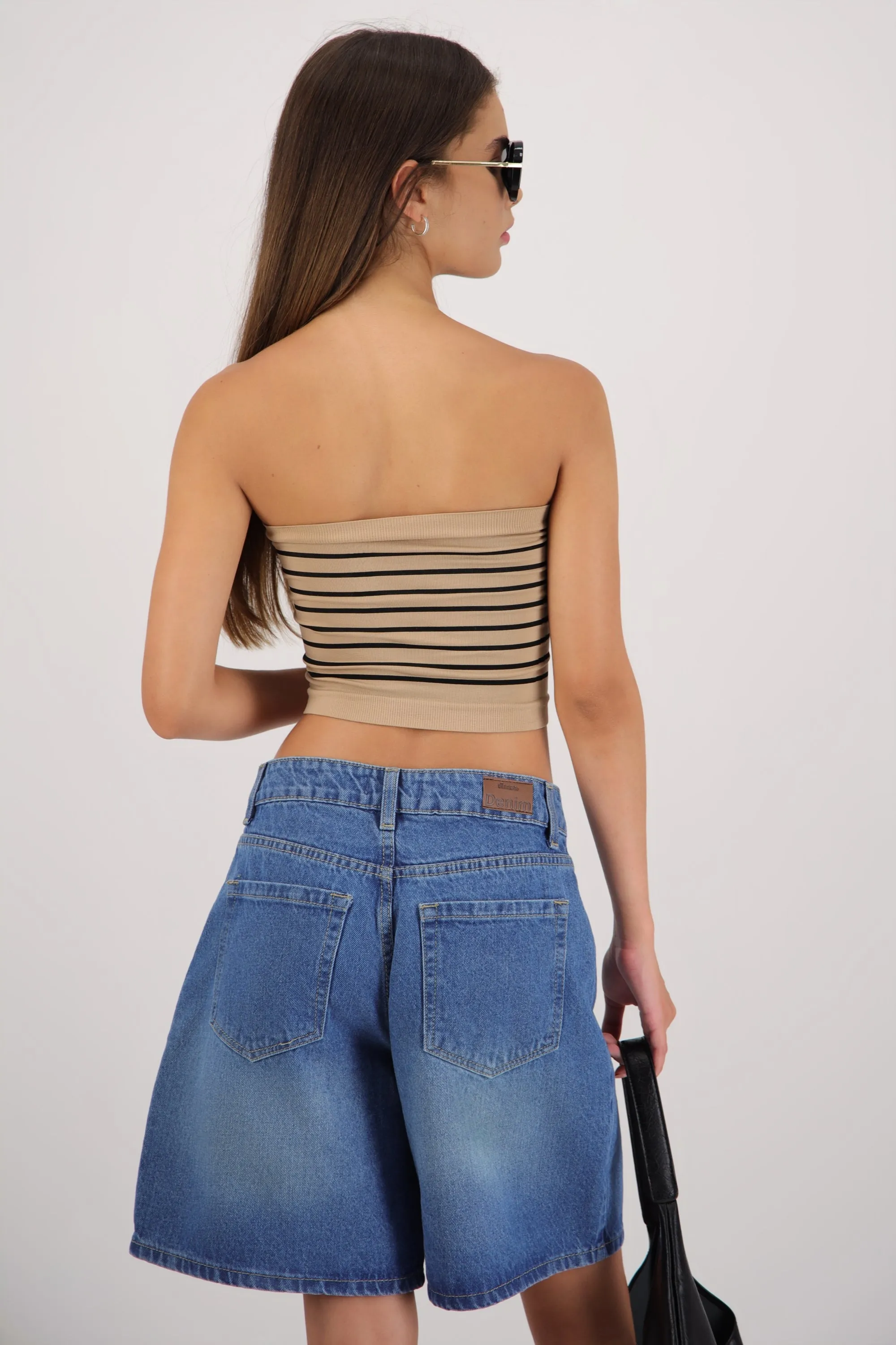 Top crop strapless seamless rayas sold by Shasa product image thumbnail 4