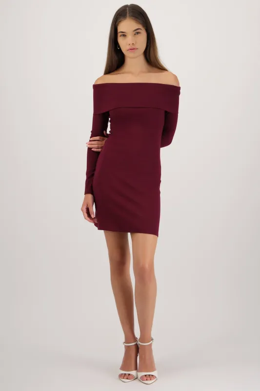 Vestido mini off shoulder manga larga made by Shasa