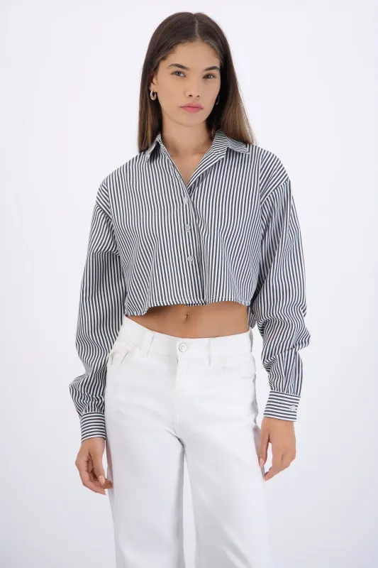 Camisa crop detalle espalda moño made by Shasa