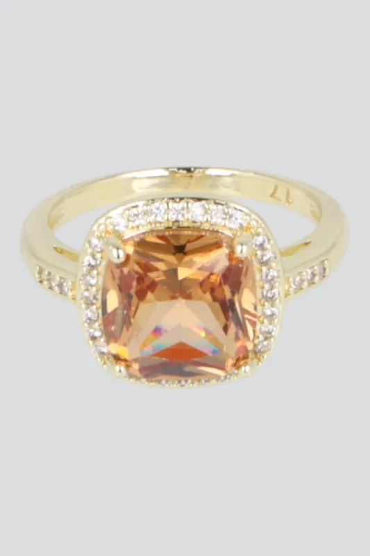 ANILLO CUADRO CRISTAL PQ made by Shasa