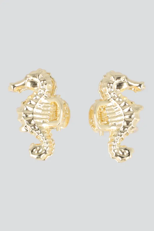 1 pr pincitas caballito de mar metal made by Shasa