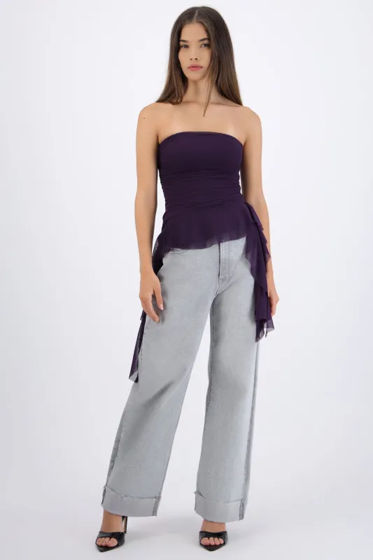 Top strapless drapeado made by Shasa